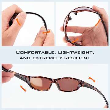 KastKing Hiwassee Polarized Sport Sunglasses for Men and Women, Gloss Demi Frame,Brown Chartreuse Mirror