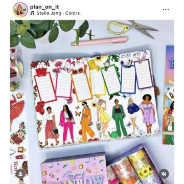 Rongrong Rainbow Girls Planner Stickers Book for Planners, Calendars, Journals – Aesthetic Premium...