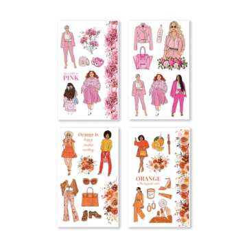 Rongrong Rainbow Girls Planner Stickers Book for Planners, Calendars, Journals – Aesthetic Premium Quality Hand Drawn – Scrapbook Stickers – 24 Pages