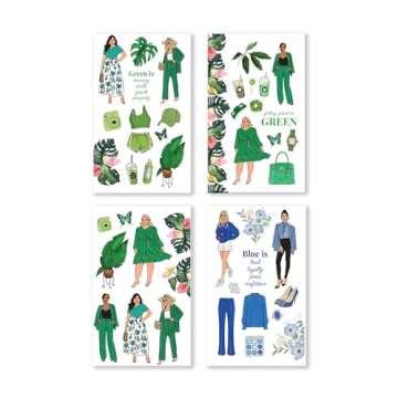 Rongrong Rainbow Girls Planner Stickers Book for Planners, Calendars, Journals – Aesthetic Premium Quality Hand Drawn – Scrapbook Stickers – 24 Pages