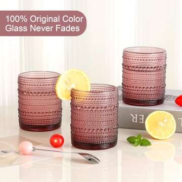 ZMOWIPDL Vintage Glassware Set of 6 Stylish Tumblers