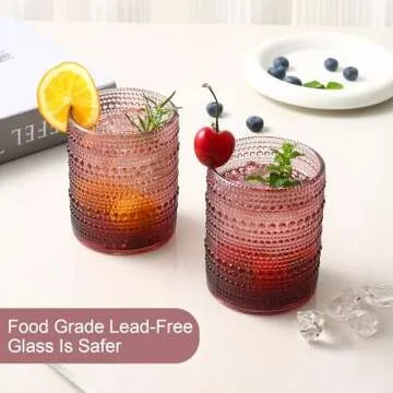 ZMOWIPDL Vintage Glassware Set of 6 Stylish Tumblers