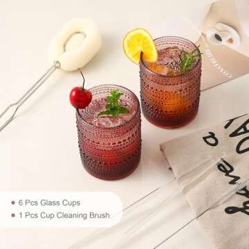ZMOWIPDL Vintage Glassware Set of 6 Stylish Tumblers