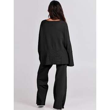 ANRABESS Womens Cozy 2 Piece Oversized Knit Set 2024