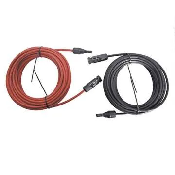 WFLNHB 30FT 12AWG Black + Red 12 Gauge Solar Panel Extension Cable Wire with Female and Male Connector Solar Connector
