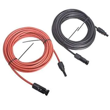 WFLNHB 30FT 12AWG Black + Red 12 Gauge Solar Panel Extension Cable Wire with Female and Male Connector Solar Connector
