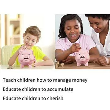 PIG WORLD Piggy Bank for Adults Must Break to Open,Ceramic,Girls Piggy Bank for Boys,Money Box for Cash Gift,Coin Bank,Tip Jar,Alcancias De Dinero para Adultos Niños,Piggy Bank for Kids,Cash Saving