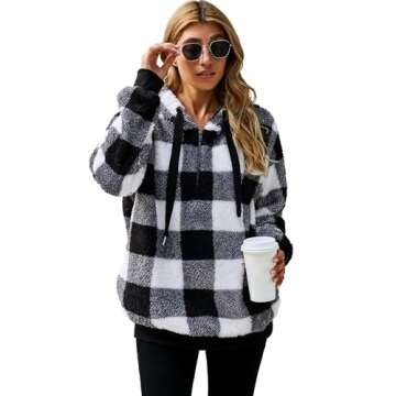 Yanekop Sherpa Fleece Hoodie - Cozy Women's Oversized Sweatshirt