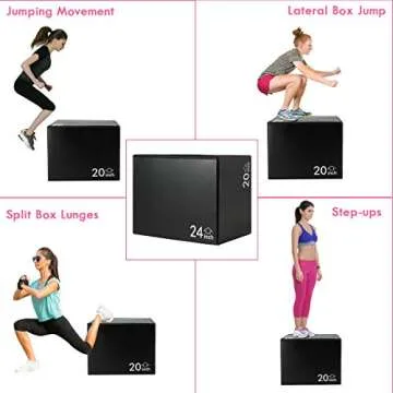 Goplus 3-in-1 Plyometric Box, 20"x24"x30" Foam Box Jump w/PVC Cover for Jumping, Conditioning, 350 lbs Weight Capacity for Home Gym Fitness Exercise