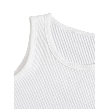 Verdusa Women's Asymmetrical Summer Crop Tank Top White