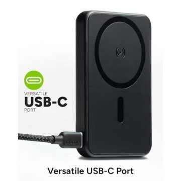 mophie Snap+ Juice Pack Mini - Magnetic 5000mAh Portable Charger, MagSafe Compatible, USB-C, Multi-Orientation Charging, USB-C to USB-C Cable Included