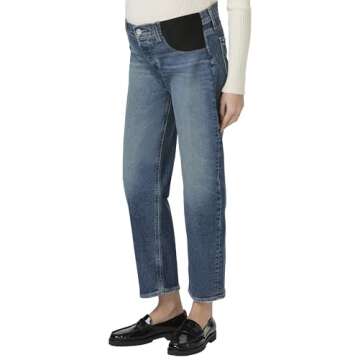 PAIGE Women's Alexis Maternity Lovejoy Distressed Jeans - Stylish Comfort for Expecting Mothers