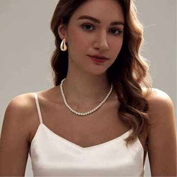 Angyape Chunky Gold Hoop Earrings for Women, Lightweight Waterdrop Hollow Open Hoops Tear Drop Silver Trending Oversized Statement Style Hypoallergenic Plated Fashion Jewelry, Copper, No Gemstone