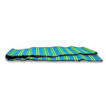 Camco Handy Mat with Strap | Perfect for Picnics, Beaches, RV and Outings | Measures 72" x 108" | Blue/Green (42814)
