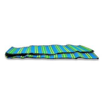 Camco Handy Mat with Strap | Perfect for Picnics, Beaches, RV and Outings | Measures 72" x 108" | Blue/Green (42814)