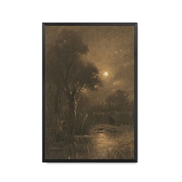 Beautiful Vintage Landscape Canvas Painting for Home and Office Decoration - 12x18 inch - Framed
