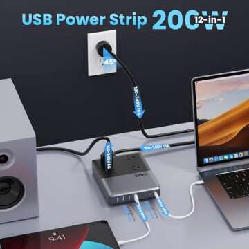 12-in-1 USB C Power Strip with Fast Charging Capability