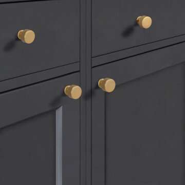 Stylish QOGRISUN Brass Cabinet Knobs - 10 Pack