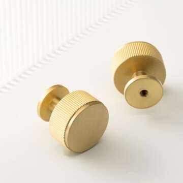 Stylish QOGRISUN Brass Cabinet Knobs - 10 Pack