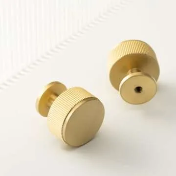 Stylish QOGRISUN Brass Cabinet Knobs - 10 Pack