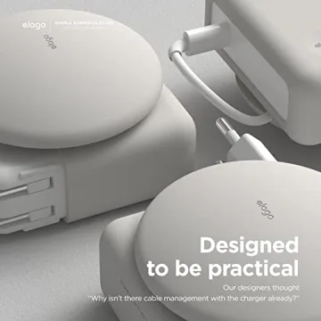 elago Charger Cable Management Case, Cord Reel Organizor Compatible with MacBook Pro 14" M4 M3 M2 M1 2024 2023 2021, MacBook Pro 16" with Touch Bar 2019, Pro 15" 2012-2019 96W (Stone)