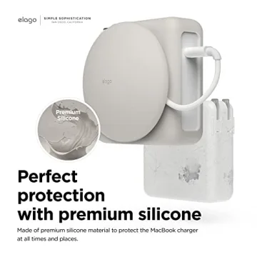 elago Charger Cable Management Case, Cord Reel Organizor Compatible with MacBook Pro 14" M4 M3 M2 M1 2024 2023 2021, MacBook Pro 16" with Touch Bar 2019, Pro 15" 2012-2019 96W (Stone)