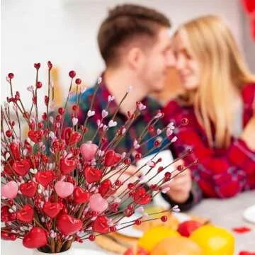 6 Pcs Valentine's Day Heart Berries for Decoration
