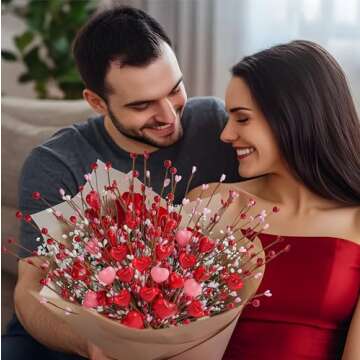 6 Pcs Valentine's Day Heart Berries for Decoration