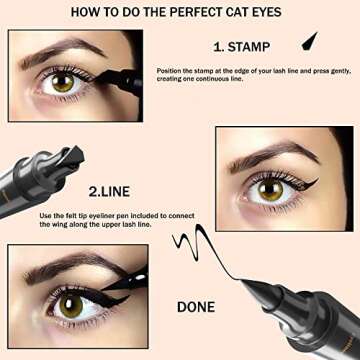 Sanfilippo Wingit Eyeliner Stamp - Perfect Wing Cat Eye Stamp, Vamp Style Wing, Waterproof & Sweatpr...