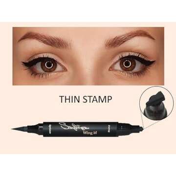 Sanfilippo Wingit Eyeliner Stamp - Perfect Wing Cat Eye Stamp, Vamp Style Wing, Waterproof & Sweatproof, Perfect Cat Eye Look, Winged Long Lasting Liquid Eye Liner Pen, Original, Three Sizes…