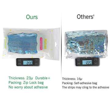 Melsan Sparkle Party Backdrop 2 Pack Tinsel Curtains Light Blue