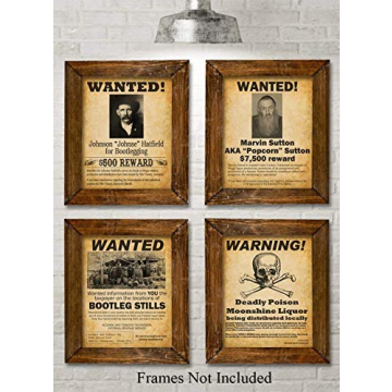 Bootleggers Wanted Posters - Unframed Art Prints