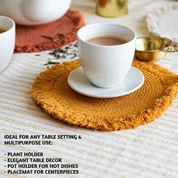 Folkulture Trivets Set of 3 for Hot Dishes and Pans