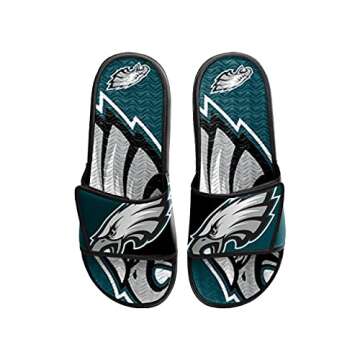 FOCO Philadelphia Eagles NFL Men's Colorblock Big Logo Gel Slides - Comfortable and Stylish Team Foo...