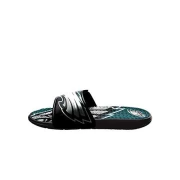 FOCO Men's Eagles Colorblock Big Logo Gel Slides - Team Spirit Comfort