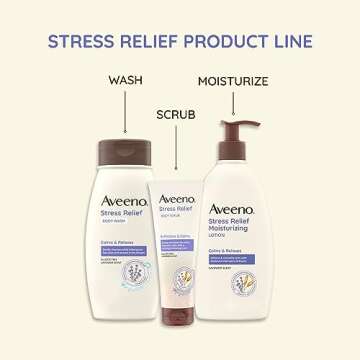 Aveeno Stress Relief Moisturizing Body Lotion with Lavender Scent, to help you feel Calm and Relaxed, Hydrating Body Lotion for Dry Skin, 33 FL OZ