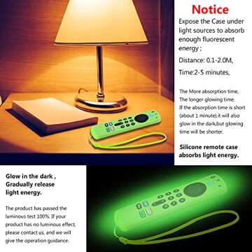 [2 Pack] Pinowu Firestick Remote Cover Case (Glow in The Dark) Compatible with Firetv Stick Alexa Vo...