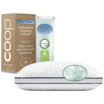 Coop Home Goods Eden Cool Adjustable Pillow, King Size - Adjustable Memory Foam with Gel Infusion - ...