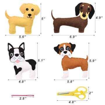 CiyvoLyeen Puppy Craft Kit Kids DIY Crafting and Sewing Set Dog Stuffed Animal Felt Plushie for Girl...