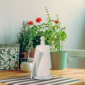 Luxury Handmade Marble Paper Towel Holder for Stylish Kitchens