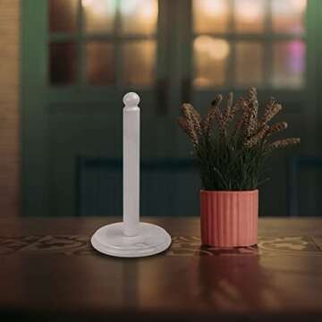 TheWolfard Luxury Handmade White Marble Paper Towel Holder Stand for Kitchen Countertop, Dining Table, Cabinet, Bathrooms & Housewarming Gifts., Cloudy White, 6x6x12 (PTH2021)