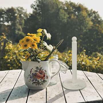 TheWolfard Luxury Handmade White Marble Paper Towel Holder Stand for Kitchen Countertop, Dining Table, Cabinet, Bathrooms & Housewarming Gifts., Cloudy White, 6x6x12 (PTH2021)