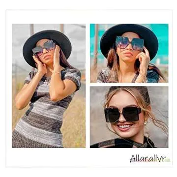 Stylish Allarallvr Oversized Square Sunglasses for Women