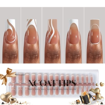 BTArtbox XCOATTIPS French Tip Press on Nails for Perfect Style