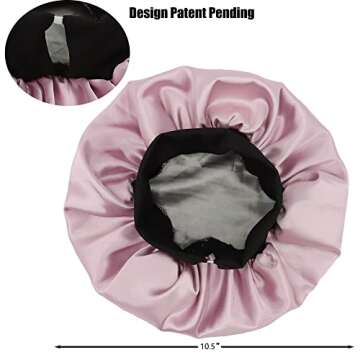 SENGTERM Kids Satin Bonnet Double Layer Wide Elastic Band Sleep Cap Hair Bonnet Silky Night Cap for ...