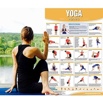 Yoga - Asana Poster/Chart Laminated; Yoga Poster, Yoga Chart, Asana Chart, Yoga poses, Yoga Stretches Chart, Yoga Workout, Hatha Yoga Chart, Flow Yoga, Ashtanga Yoga, Yoga Sutras, Yoga Positions