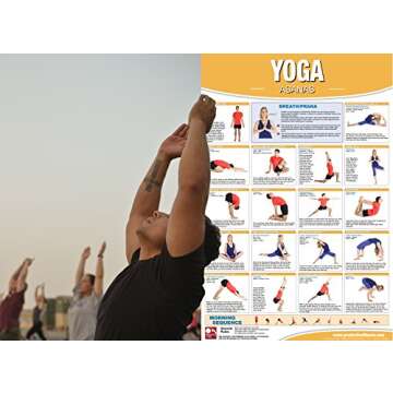 Yoga - Asana Poster/Chart Laminated; Yoga Poster, Yoga Chart, Asana Chart, Yoga poses, Yoga Stretches Chart, Yoga Workout, Hatha Yoga Chart, Flow Yoga, Ashtanga Yoga, Yoga Sutras, Yoga Positions
