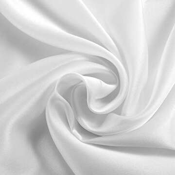 ALASKA BEAR Silk Pillowcase Envelope Closure, 22 Momme 100 Percent Long Overlap Sleeve Mulberry Silk Pillow Case Foldover Design, Machine Washable and NO Zipper, Queen (1, Cool White)