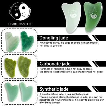 Best Jade Gua Sha Scraping Massage Tool - Hand Made Jade Guasha Board - Great Tools for SPA Acupuncture Therapy Trigger Point Treatment on Face [Triangle Shape]