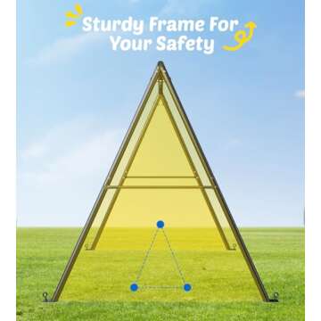 Trekassy Saucer Swing with Frame for Kids Outdoor, 440lbs Swing Set with Heavy Duty Metal Swing Stan...